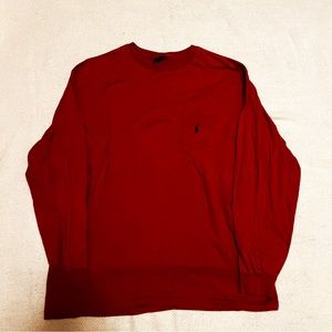 Red Long Sleeve Polo Shirt